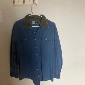 VINTAGE MERRIL & FORBES OUTFITTERS CANVAS JACKET WITH CORDUROY COLLAR